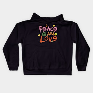 Peace and love Groovy Kids Hoodie